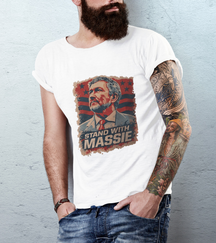 Stand With Massie Patriotic Political Artwork With Stars And Stripes T-Shirt