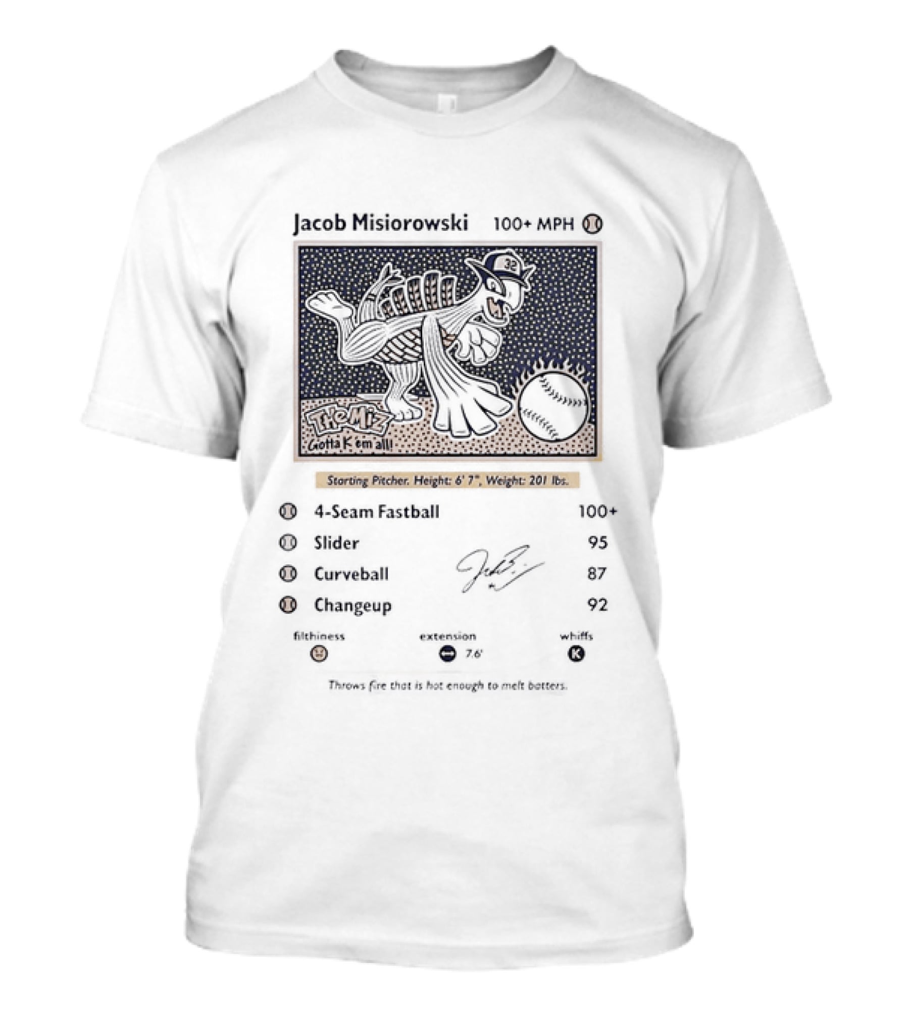 Jacob Misiorowski Milwaukee Brewers Baseball The Miz Gotta K Em All Pokémon Card Style 2026 T-Shirt