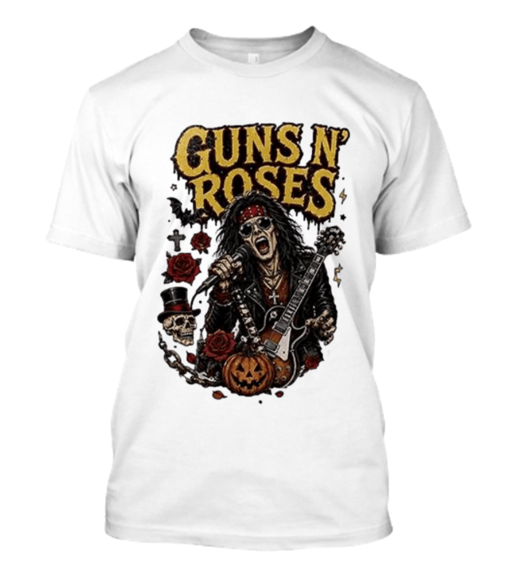 Guns N' Roses I'm A GNR Ghoul Appetite For Fright Halloween Rocks With Skulls And Pumpkins T-Shirt