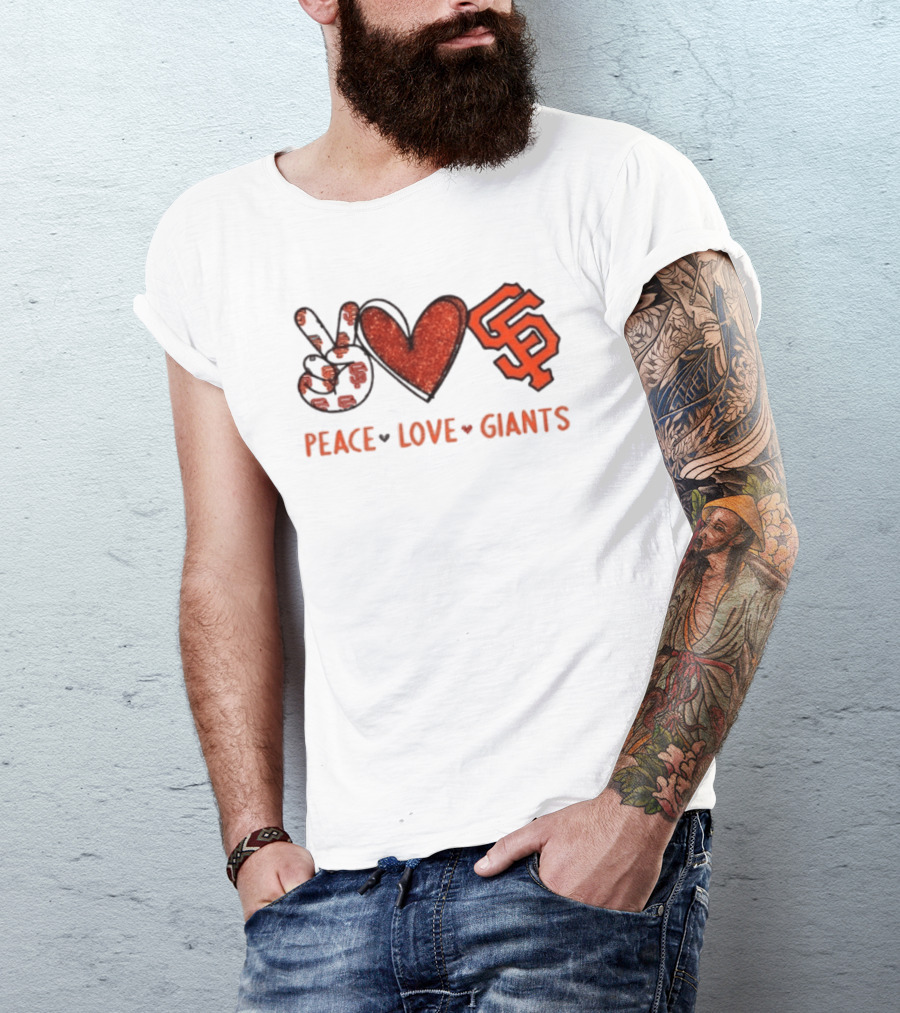 Peace Love Giants San Francisco Baseball Team T-Shirt
