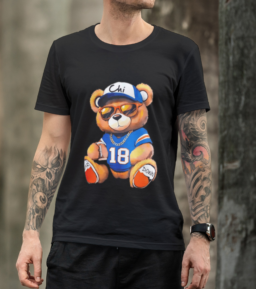 Bear Down Chi 18 Teddy Bear Football Fan Gear T-Shirt
