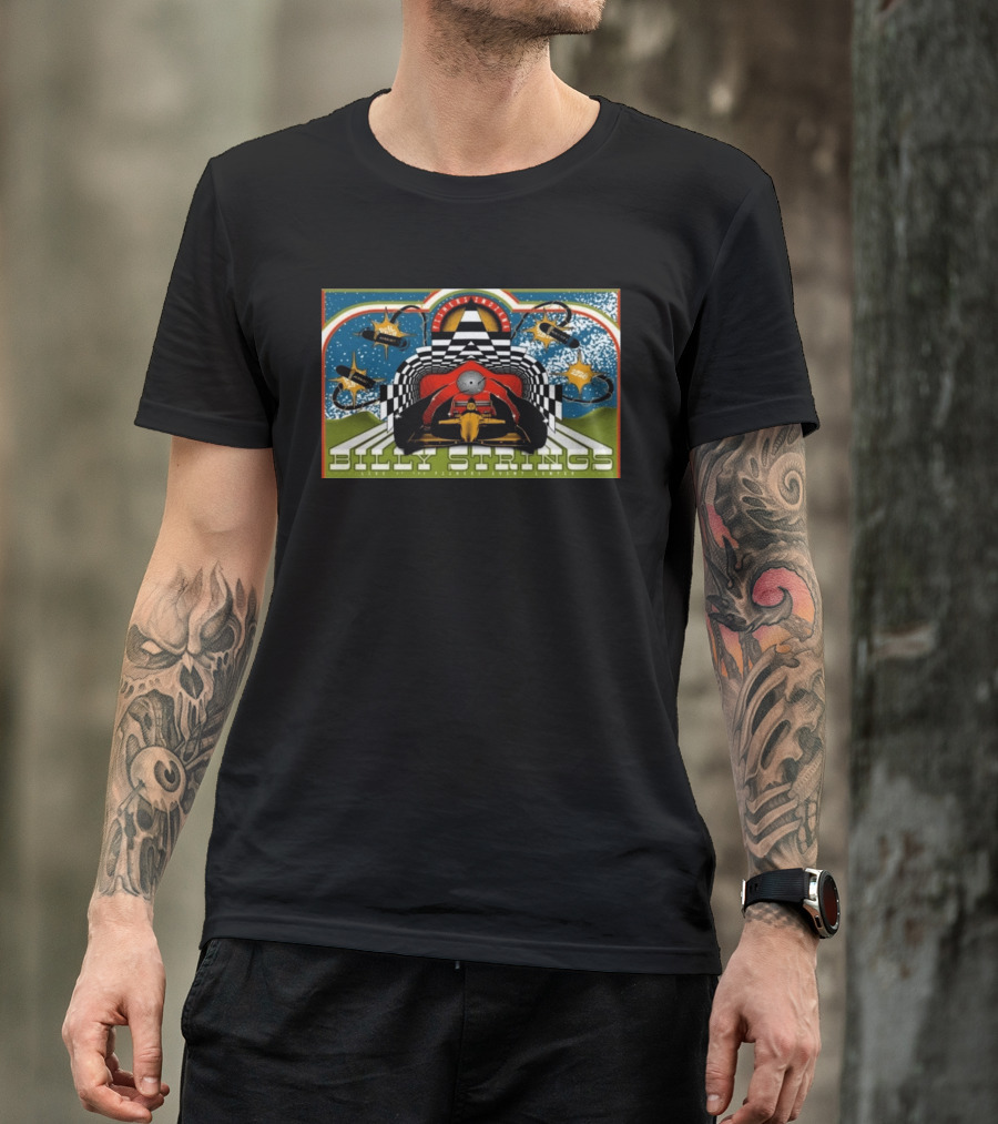 Billy Strings Live Fishers Event Center Aug 6 8 2026 Checkerboard Tunnel Race Car Aesthetic T-Shirt
