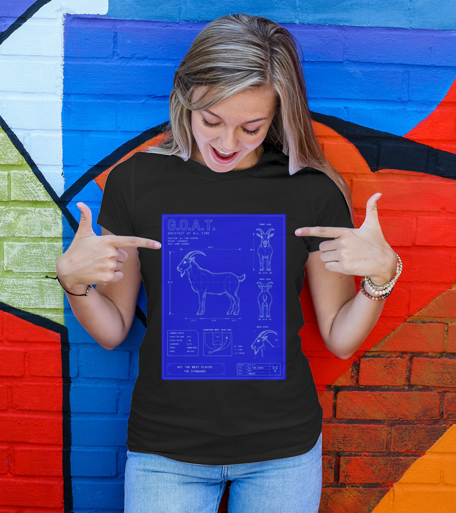 G.O.A.T. Greatest Of All Time Basketball Fall Blueprint Meme T-Shirt