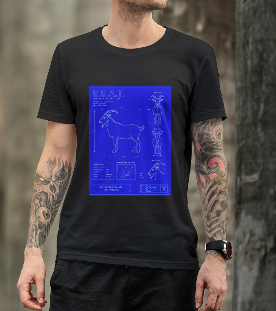 G.O.A.T. Greatest Of All Time Basketball Fall Blueprint Meme T-Shirt