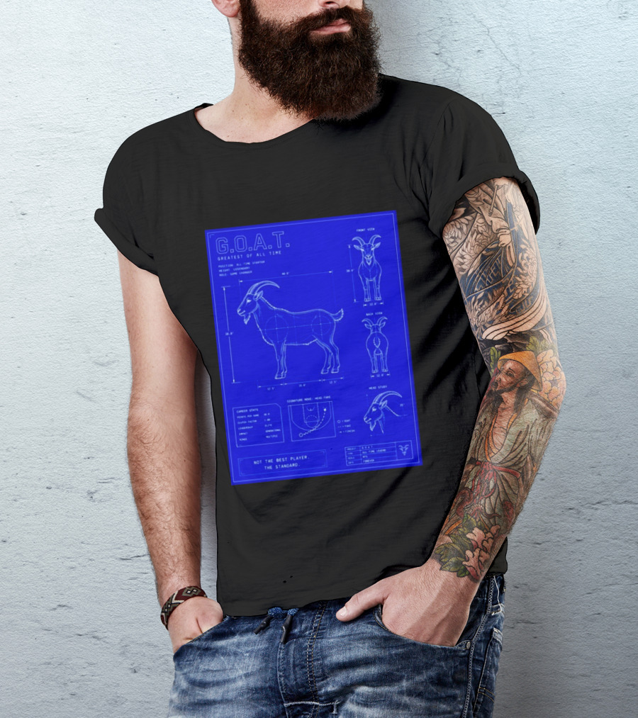 G.O.A.T. Greatest Of All Time Basketball Fall Blueprint Meme T-Shirt
