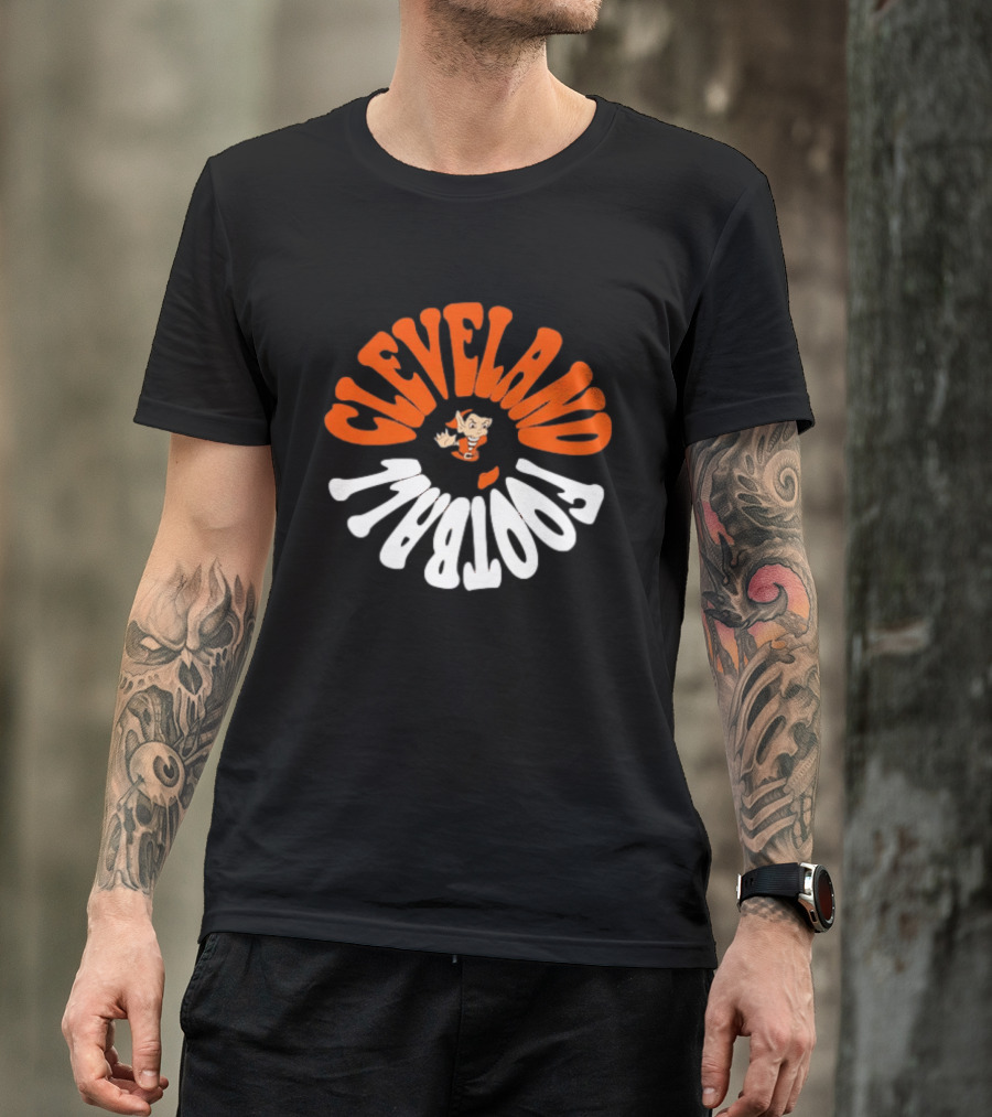 Cleveland Football Brownie The Elf Retro Orange White T-Shirt