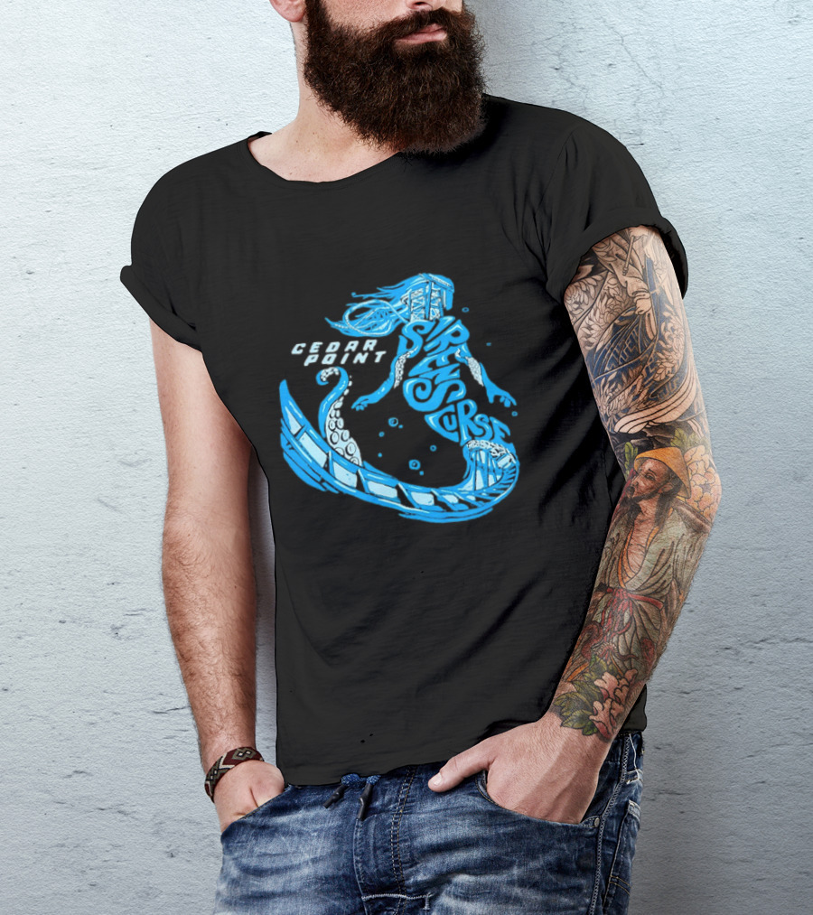 Cedar Point Sirens Curse Roller Blue Mermaid T-Shirt