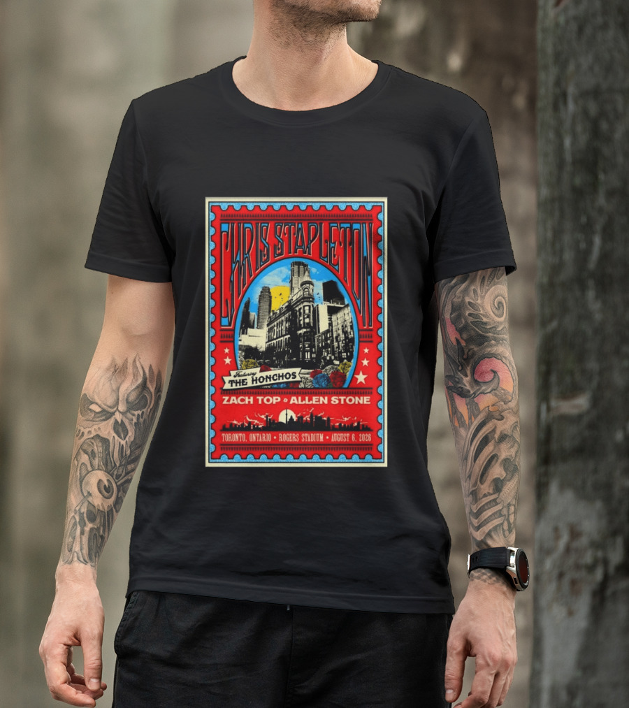 Chris Stapleton Featuring The Honchos Zach Top Allen Stone Toronto Rogers Stadium August 6 2026 T-Shirt