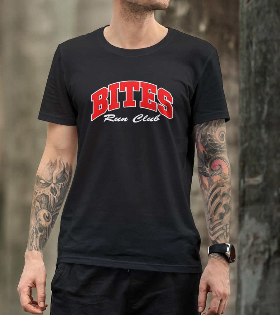Bites Run Club Classic Style Sports Lettering T-Shirt