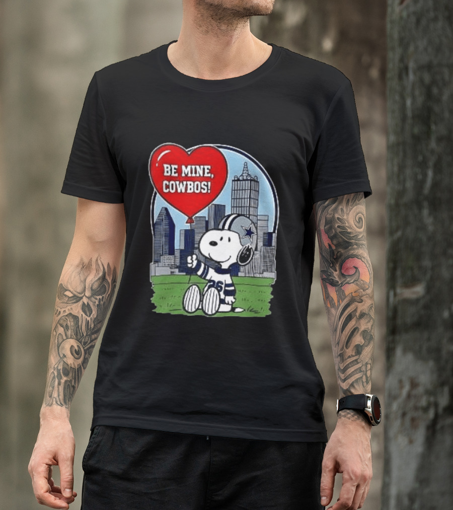 Dallas Cowboys Snoopy Be Mine Valentine 2026 Skyline T-Shirt