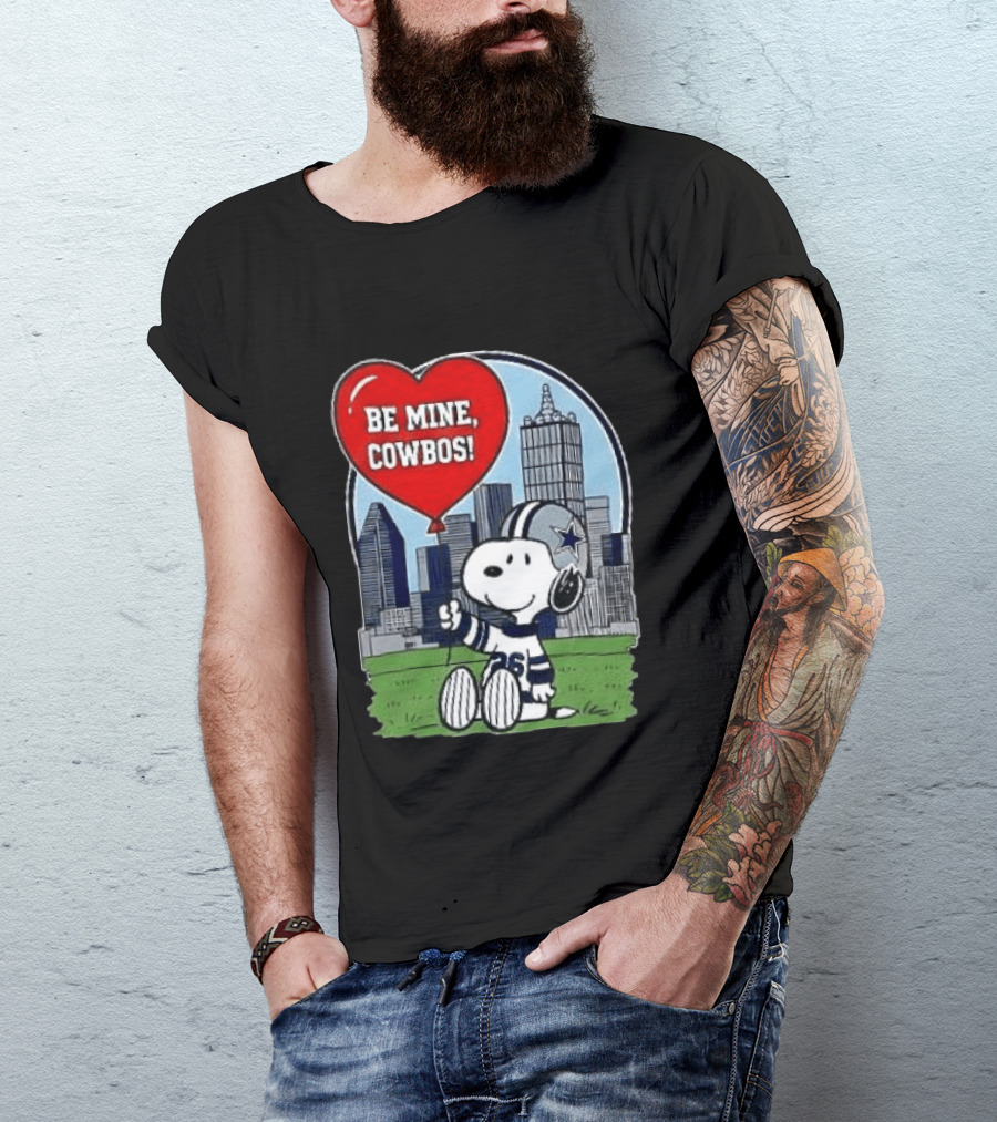 Dallas Cowboys Snoopy Be Mine Valentine 2026 Skyline T-Shirt