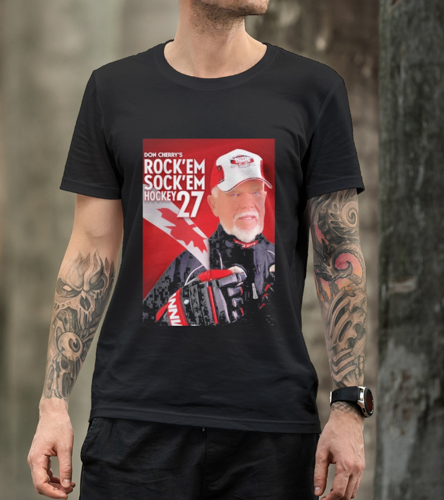 Don Cherry's Rock'em Sock'em Hockey 27 Maple Leaf Hat And Gloves Canada T-Shirt