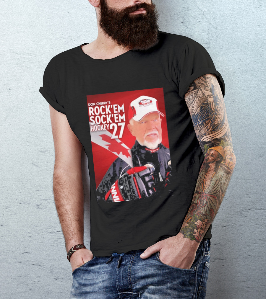 Don Cherry's Rock'em Sock'em Hockey 27 Maple Leaf Hat And Gloves Canada T-Shirt