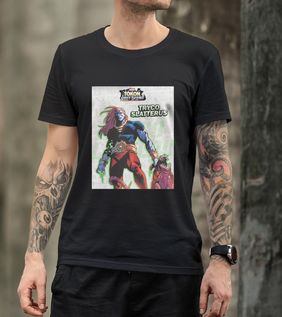 Marvel Tokon First Strike Tryco Slatterus Character With Creature T-Shirt