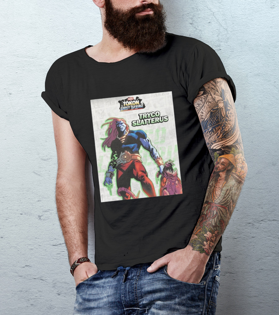 Marvel Tokon First Strike Tryco Slatterus Character With Creature T-Shirt