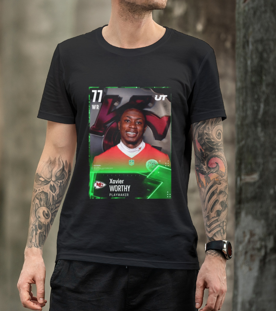 Xavier Worthy Kansas City Chiefs WR 77 Playmaker UT NFL T-Shirt