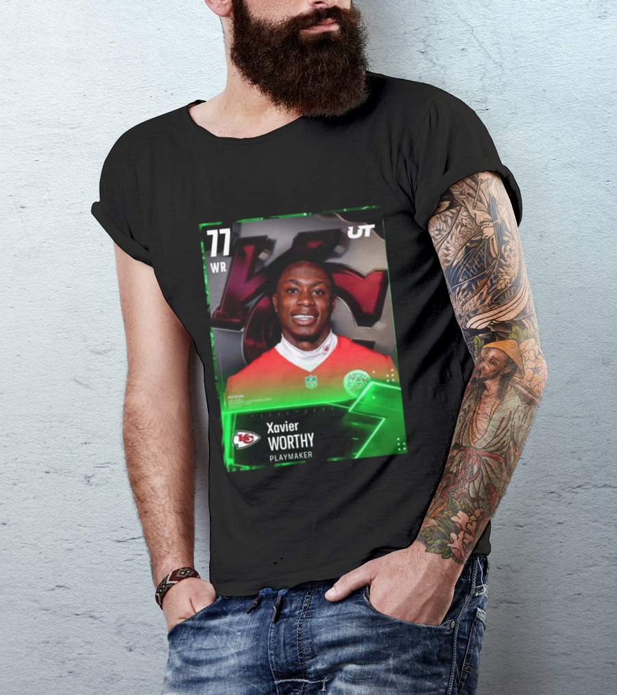 Xavier Worthy Kansas City Chiefs WR 77 Playmaker UT NFL T-Shirt