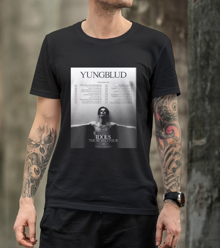 YUNGBLUD Idols The World Tour North America 2026 Schedule Dates Mockup Two Side T-Shirt