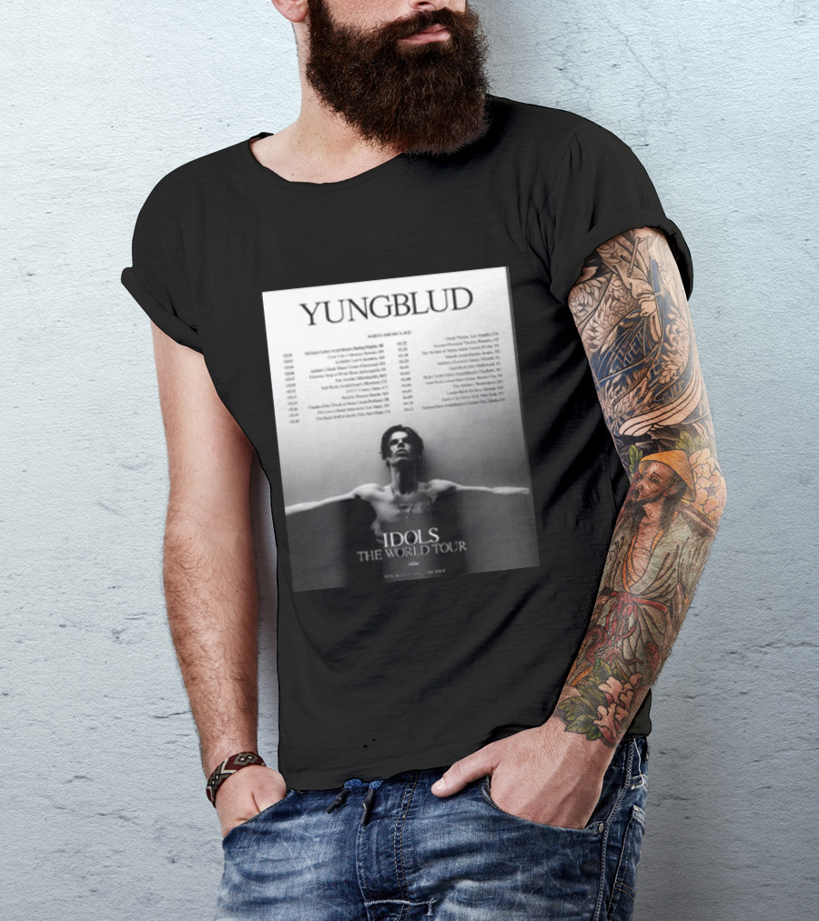 YUNGBLUD Idols The World Tour North America 2026 Schedule Dates Mockup Two Side T-Shirt