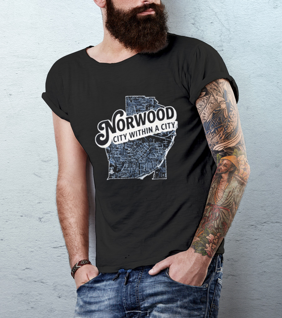 Norwood City Within A City Map T-Shirt
