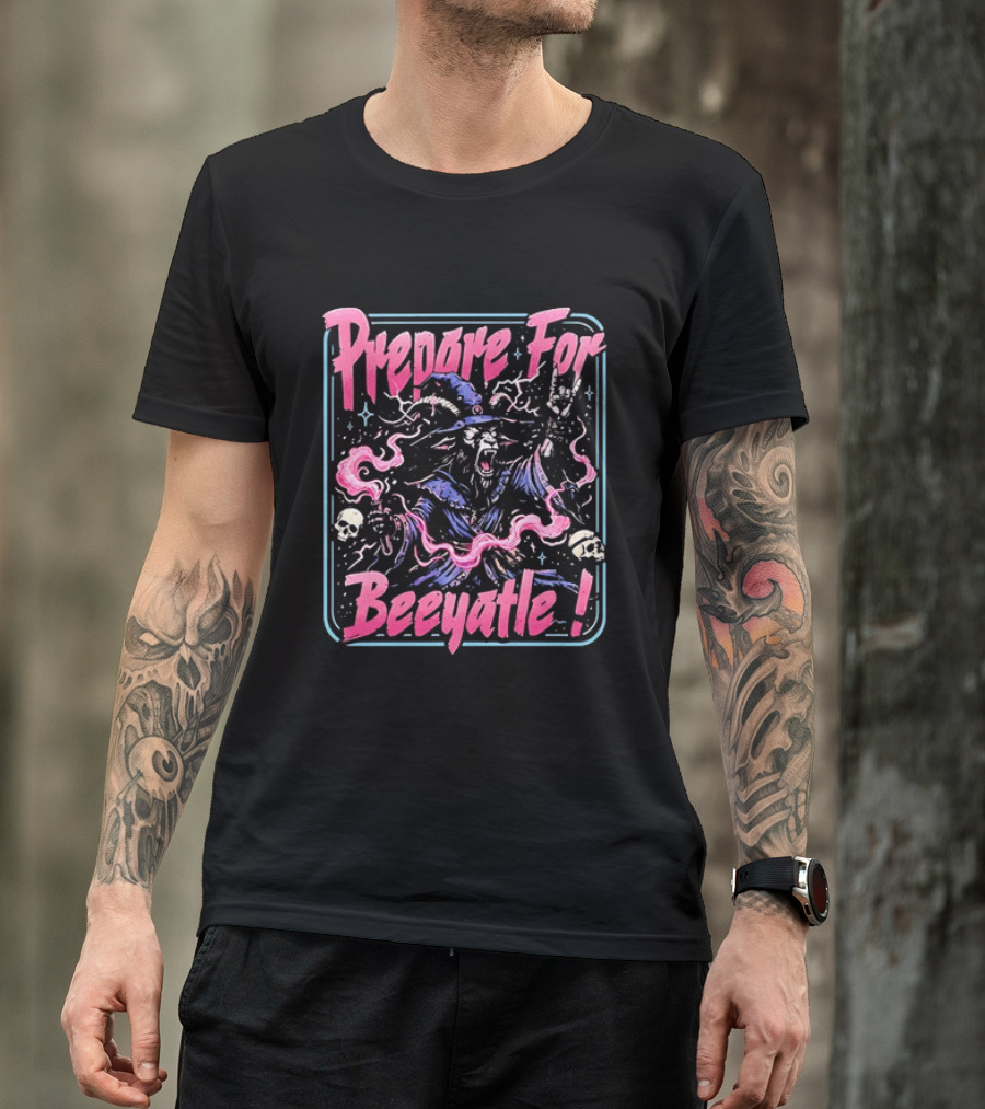 Prepare For Beeyatle Goat Wizard Metal Magic Skulls T-Shirt