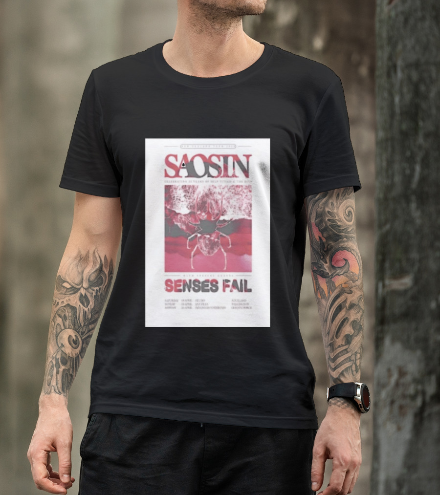 Saosin Sense Fail 2026 New Zealand Tour T-Shirt