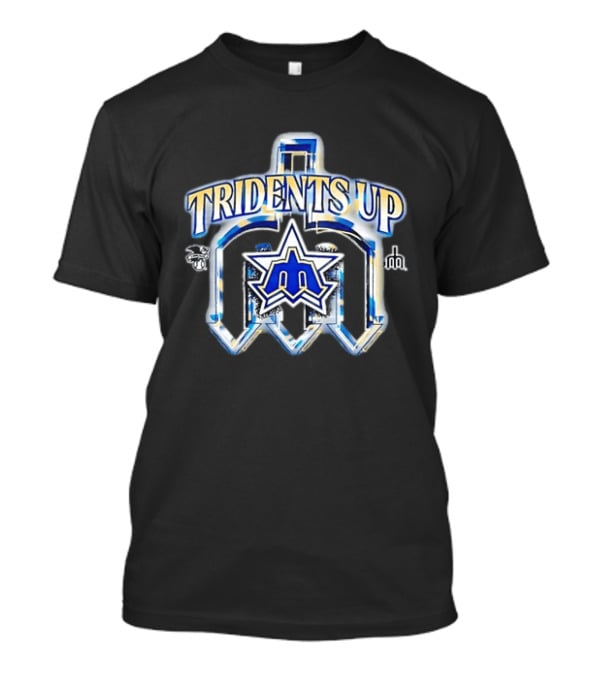 Seattle Mariners MLB Tridents Up 3D Metallic Compass Star T-Shirt