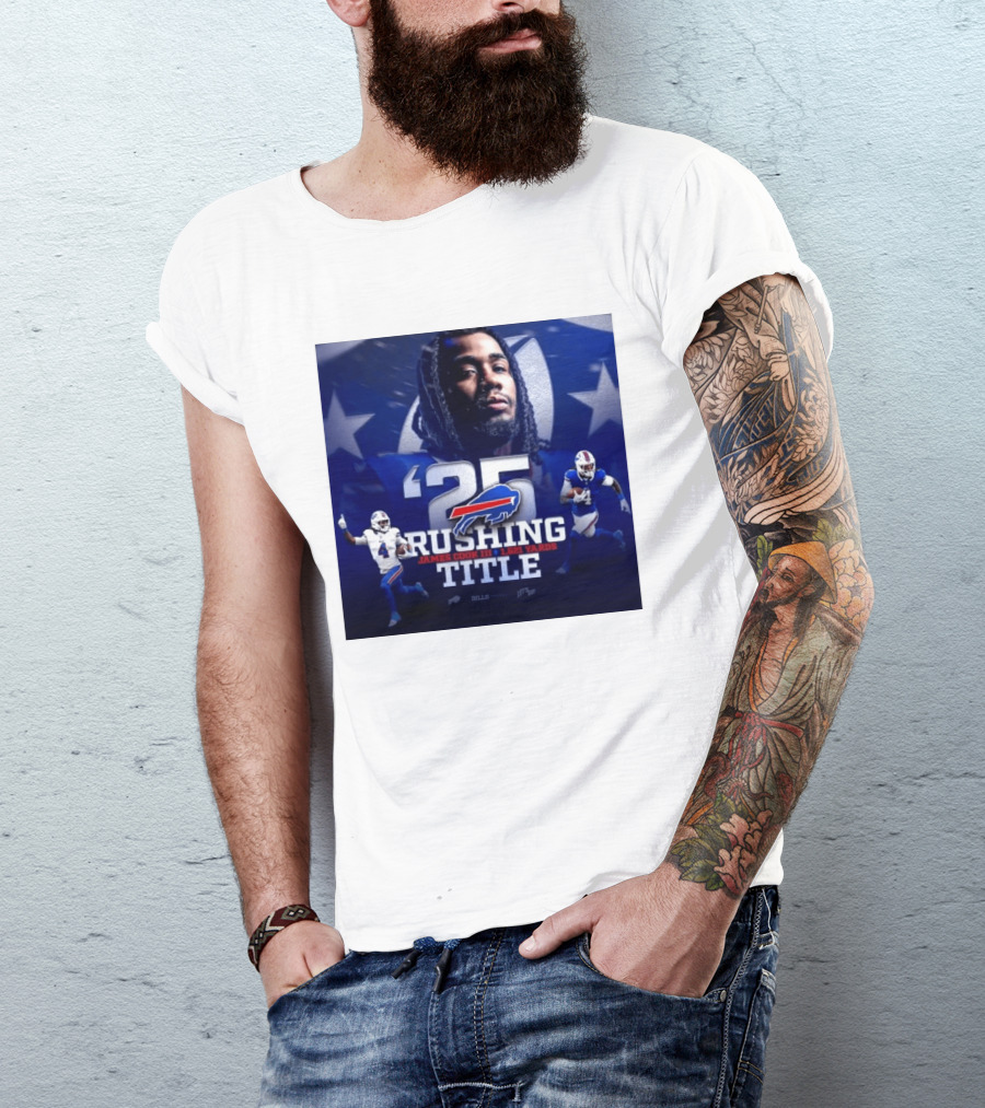 25 Rushing Buffalo Football James Cook III 1621 Yards Title T-Shirt