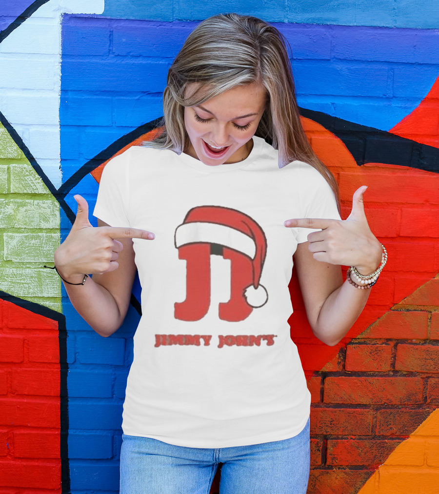 Jimmy John's Festive Santa Hat Christmas T-Shirt