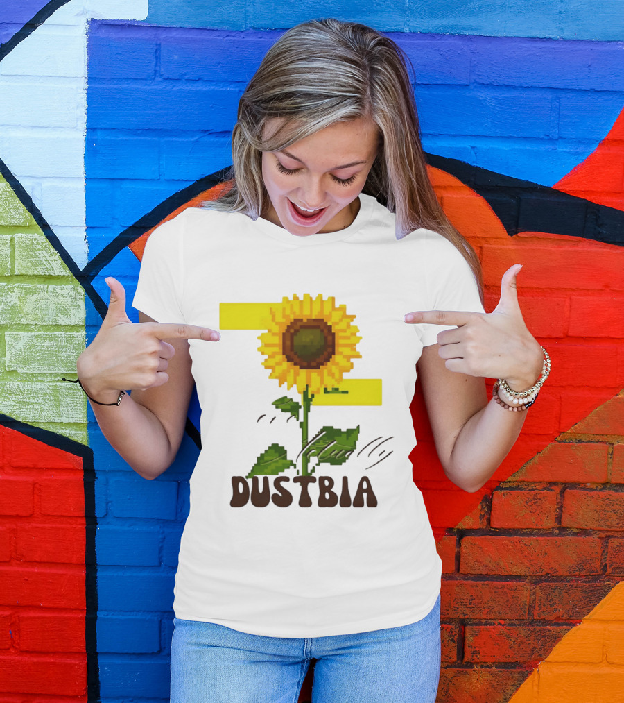 Love Actually Dustbia Pixel Sunflower T-Shirt