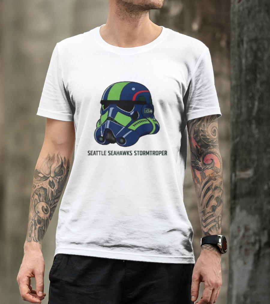 Seattle Seahawks Stormtrooper Game Day Galactic Helmet T-Shirt