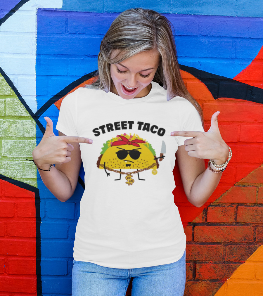 Street Taco Pirate With Knife And Dollar Sign Necklace T-Shirt