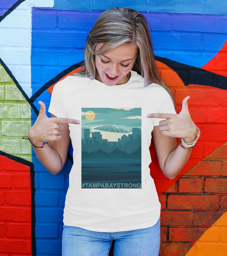 Tampa Bay Strong Skyline Tropicana Field Hashtag T T-Shirt