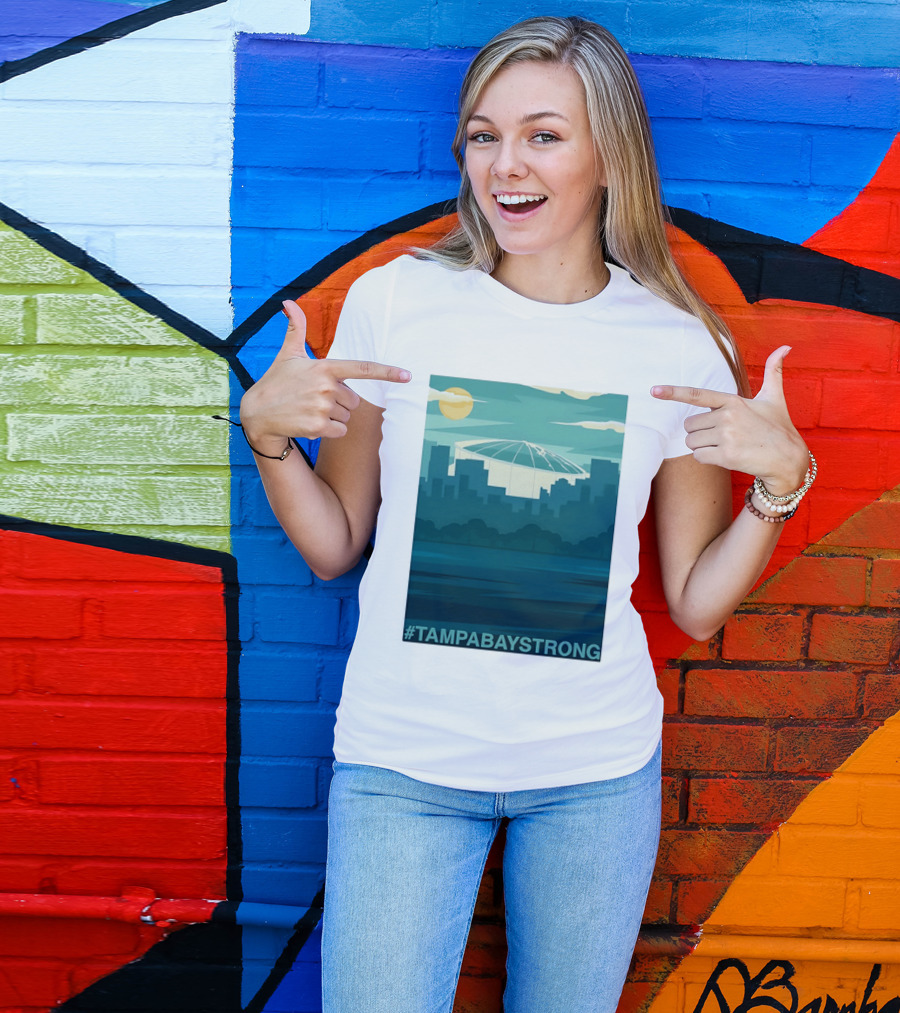 Tampa Bay Strong Skyline Tropicana Field Hashtag T T-Shirt