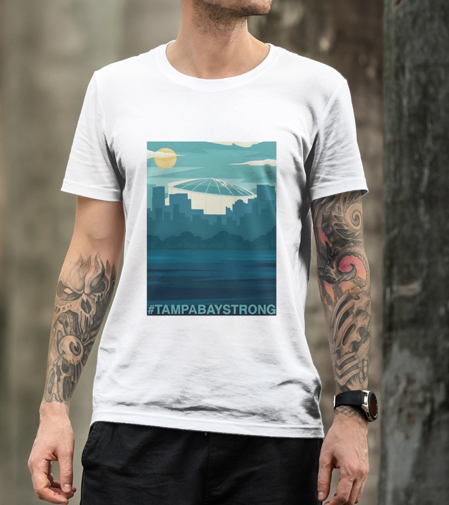 Tampa Bay Strong Skyline Tropicana Field Hashtag T T-Shirt