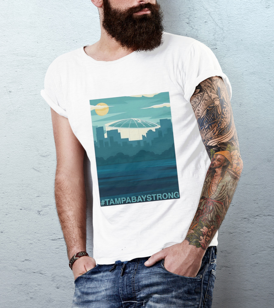 Tampa Bay Strong Skyline Tropicana Field Hashtag T T-Shirt
