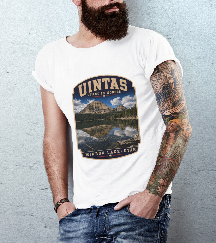 Uintas Stand In Wonder At Mirror Lake Utah T-Shirt
