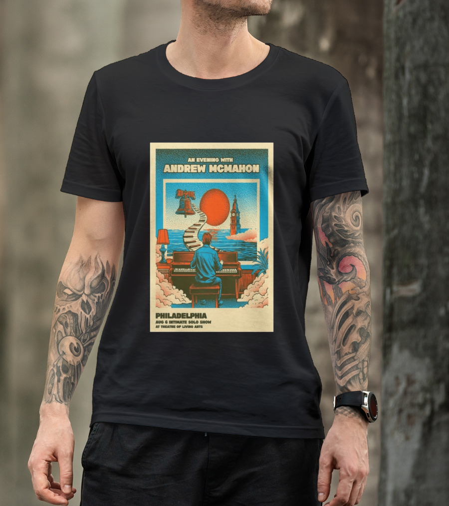 Andrew McMahon An Evening With Philadelphia Aug 6 Intimate Solo Show Theatre Of Living Arts Tour T-Shirt