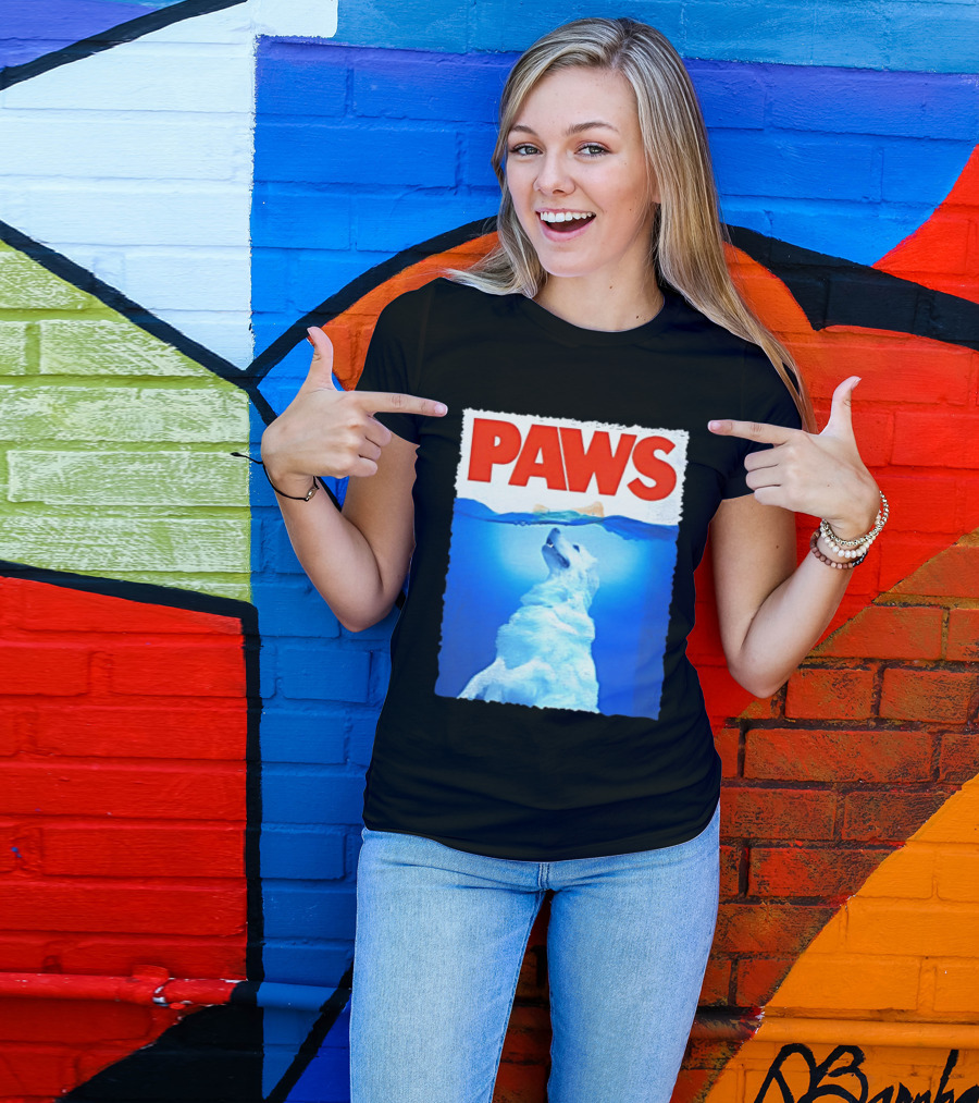 PAWS Classic Parody With Diving Dog Image T-Shirt