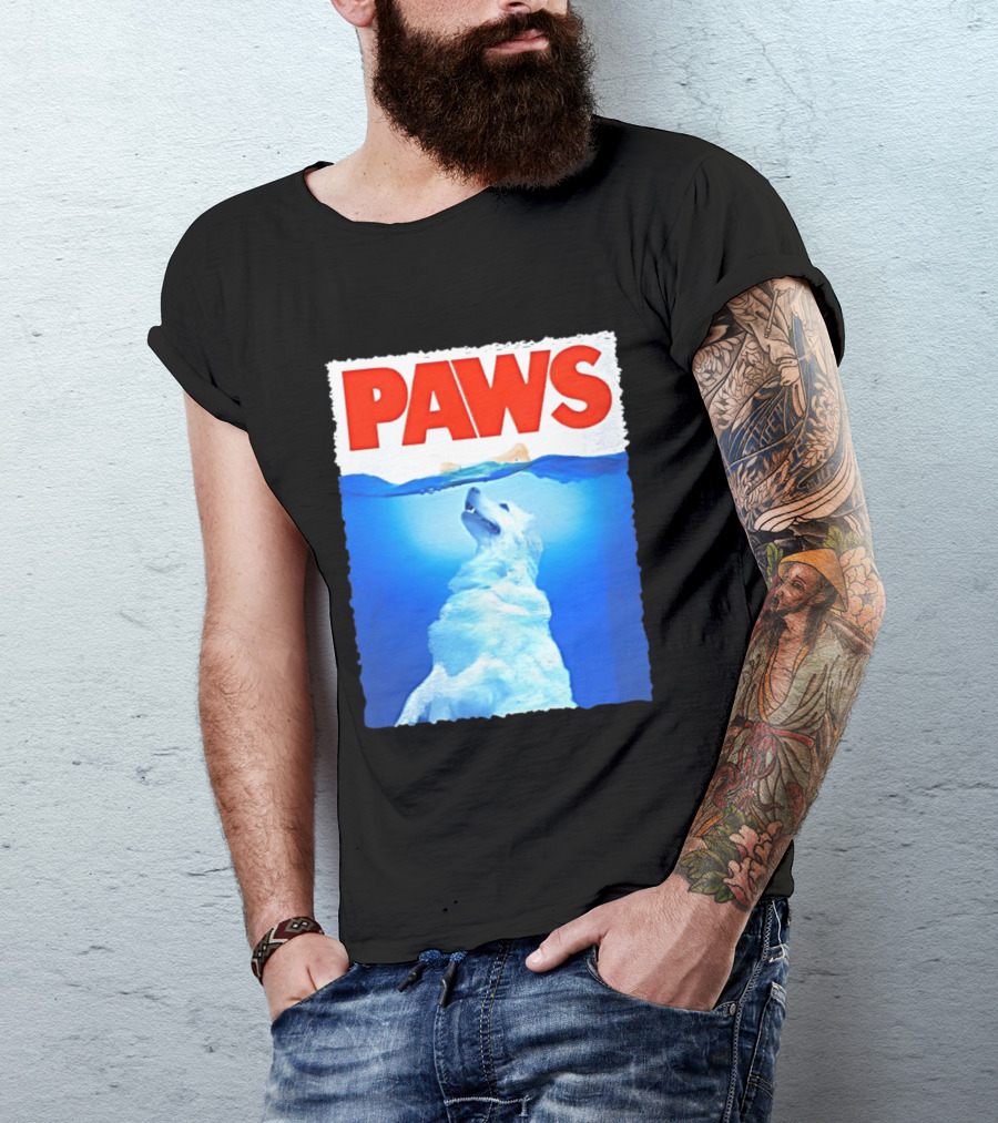 PAWS Classic Parody With Diving Dog Image T-Shirt