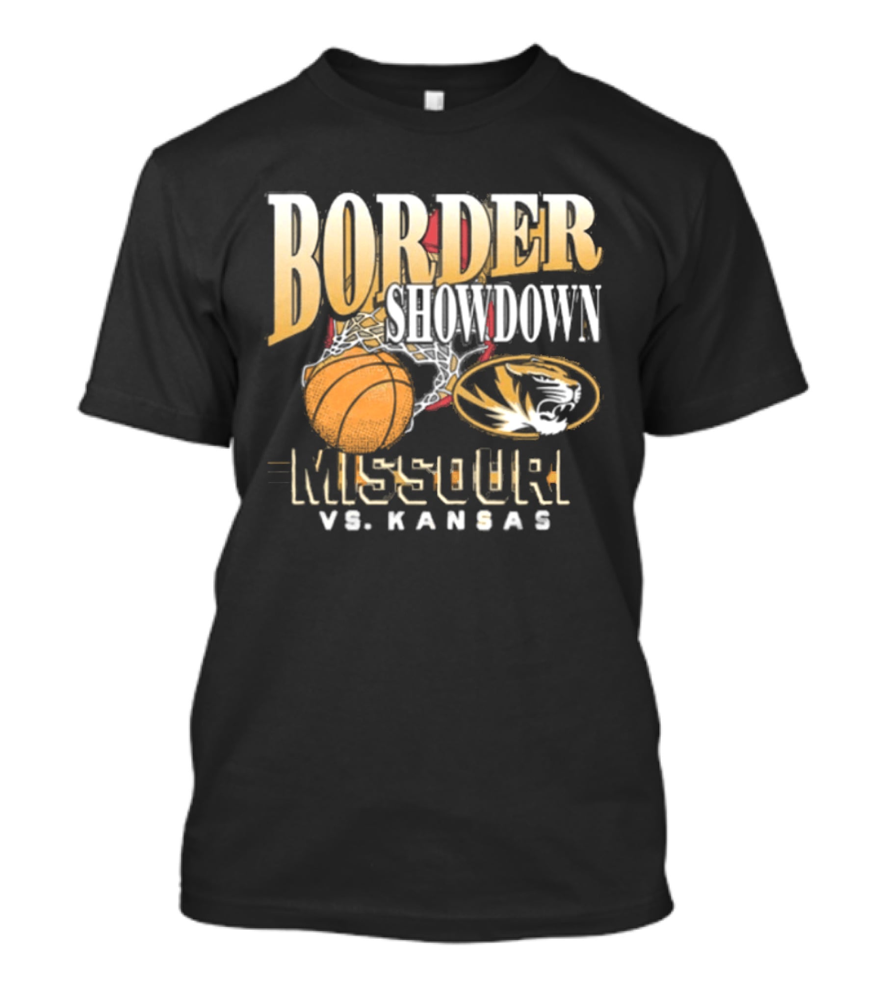 Border Showdown Missouri Tigers Vs Kansas Basketball 2025 T-Shirt