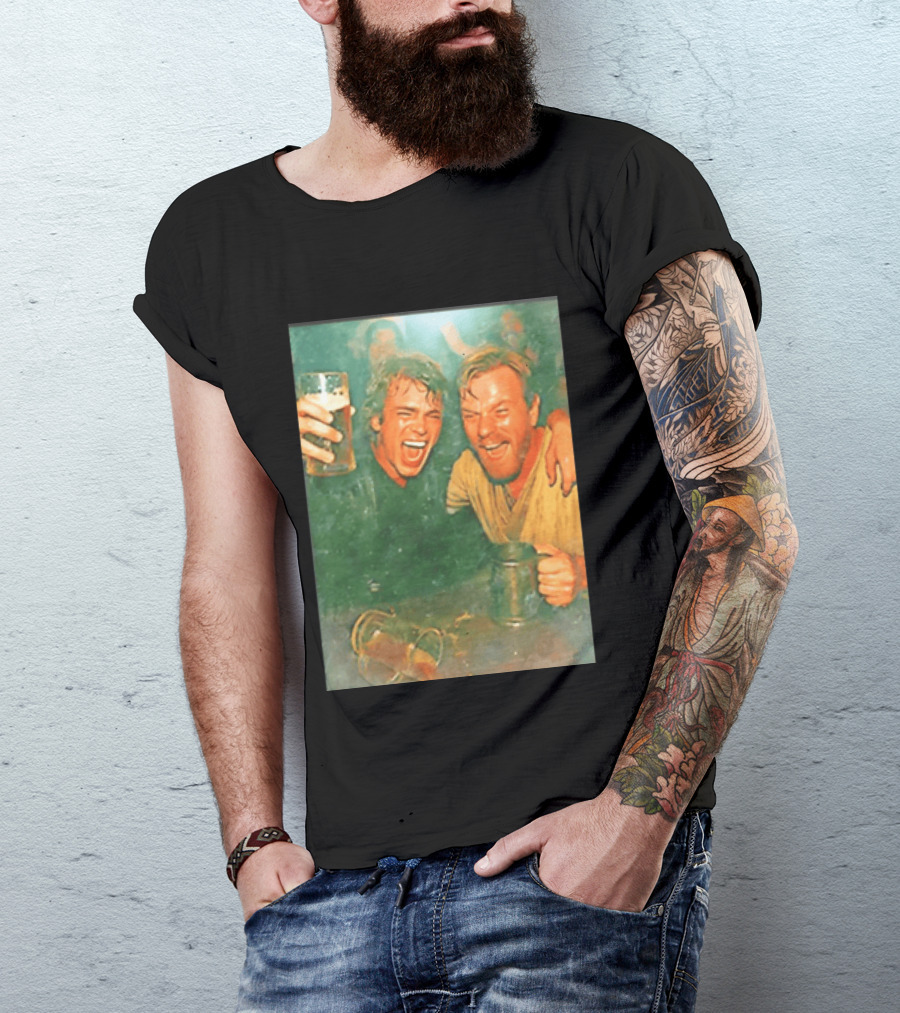 Original Anakin Skywalker And Obi Wan Kenobi Celebrate With Beer Cheers T-Shirt