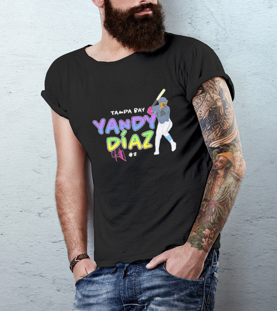 Tampa Bay Yandy Díaz #2 Baseball Player T-Shirt