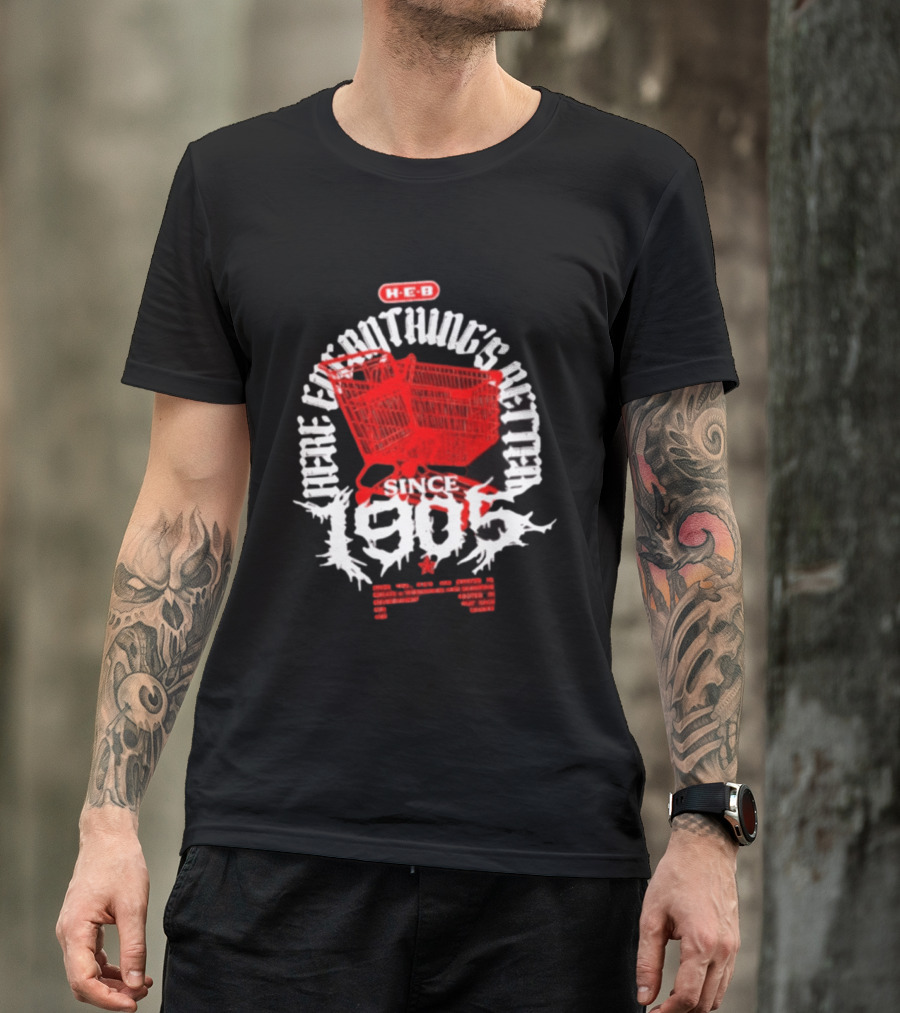 HEB Everything's Better Red Shopping Cart Since 1905 T-Shirt