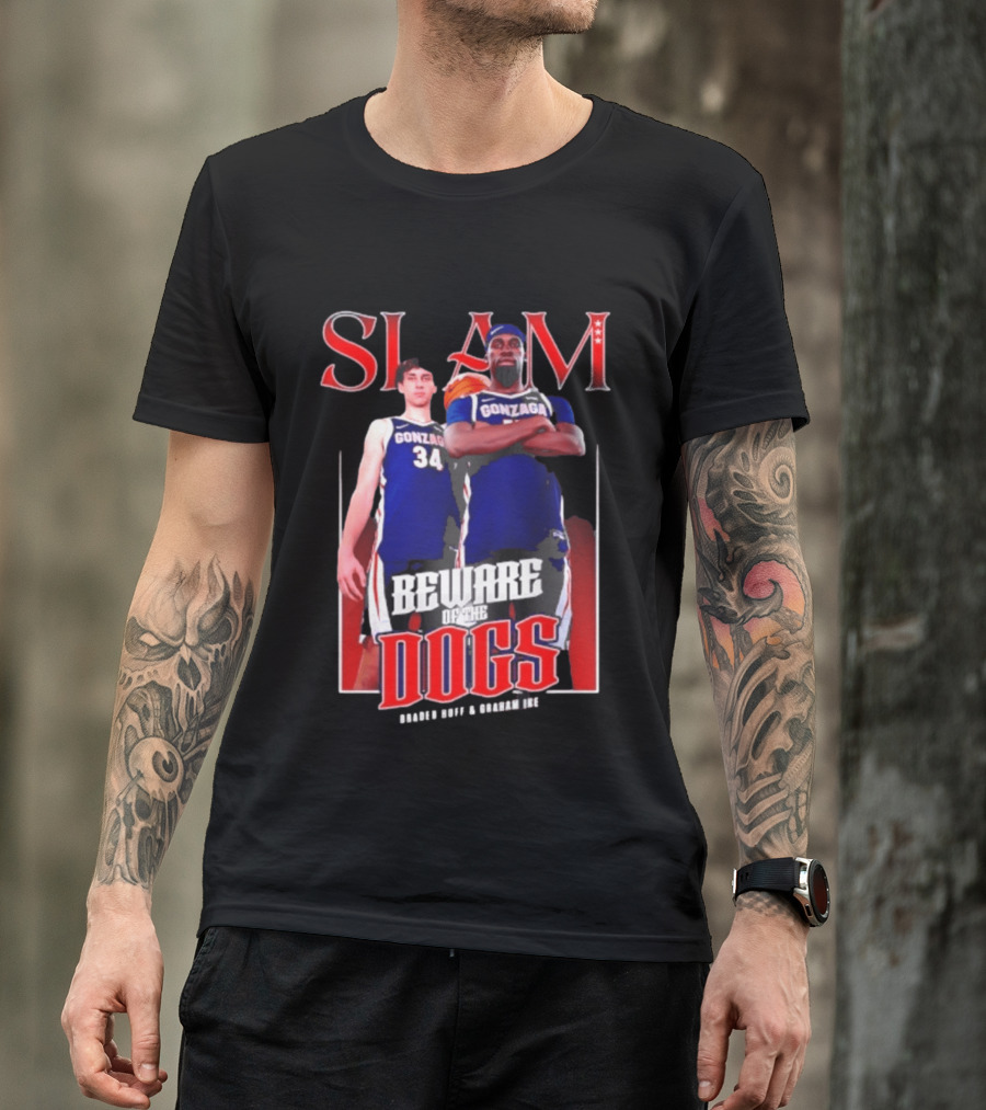 Slam Gonzaga Basketball Beware Of The Dogs Braden Huff Graham Ike T-Shirt