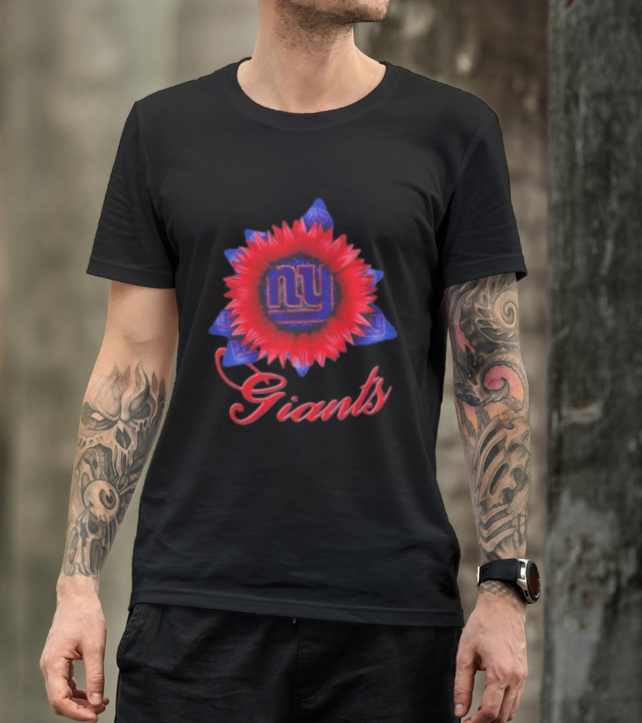 New York Giants Football Sunflower NY Giants T-Shirt