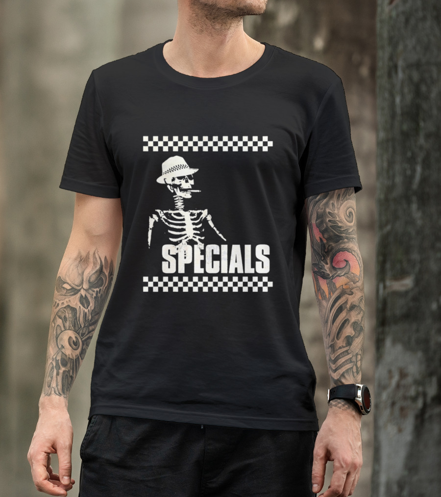 The Specials Skeleton Ska Band 2 Tone Distressed T-Shirt
