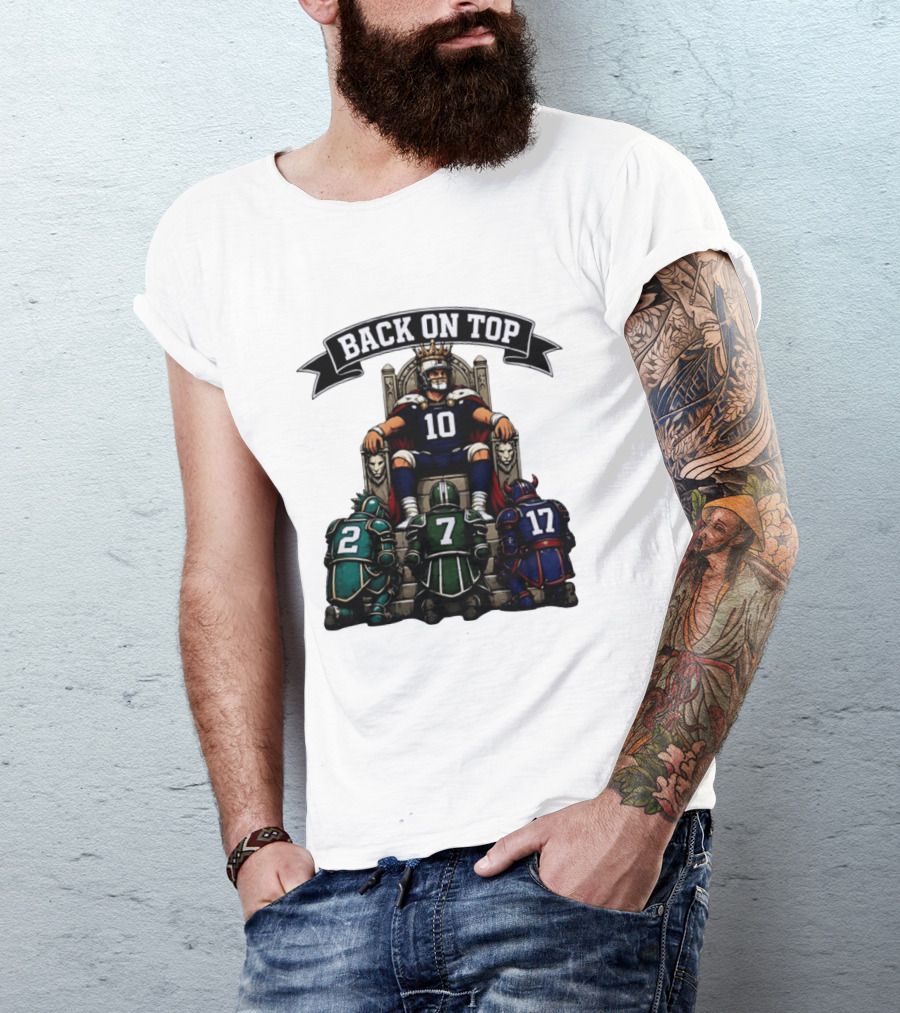 Back On Top Football Jersey Number 10 Quarterback With Throne And Rivals T-Shirt