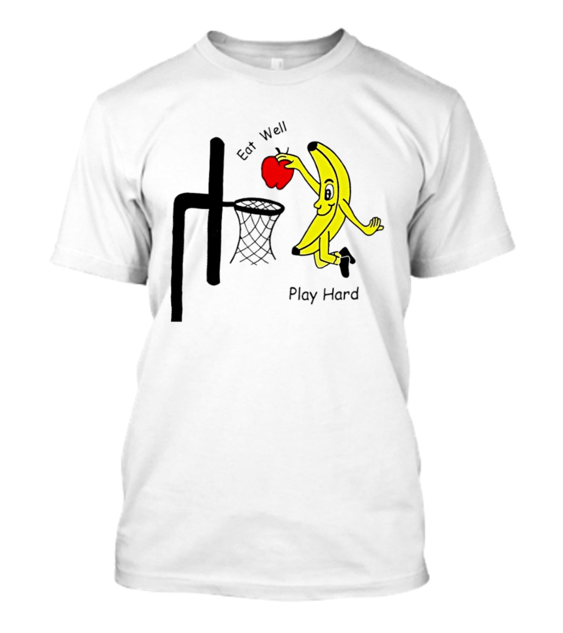 Banana Squad Basketball Eat Well Play Hard Dunking Apple T-Shirt