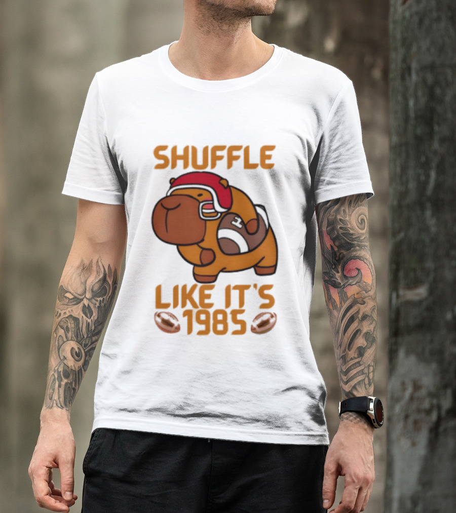 Shuffle Like It's 1985 Capybara With Headphones T-Shirt